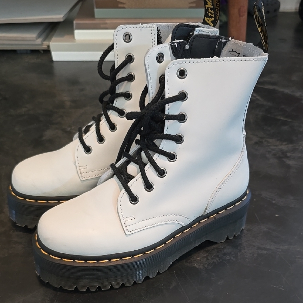 Dr. Martens White Jadon Platform Boots